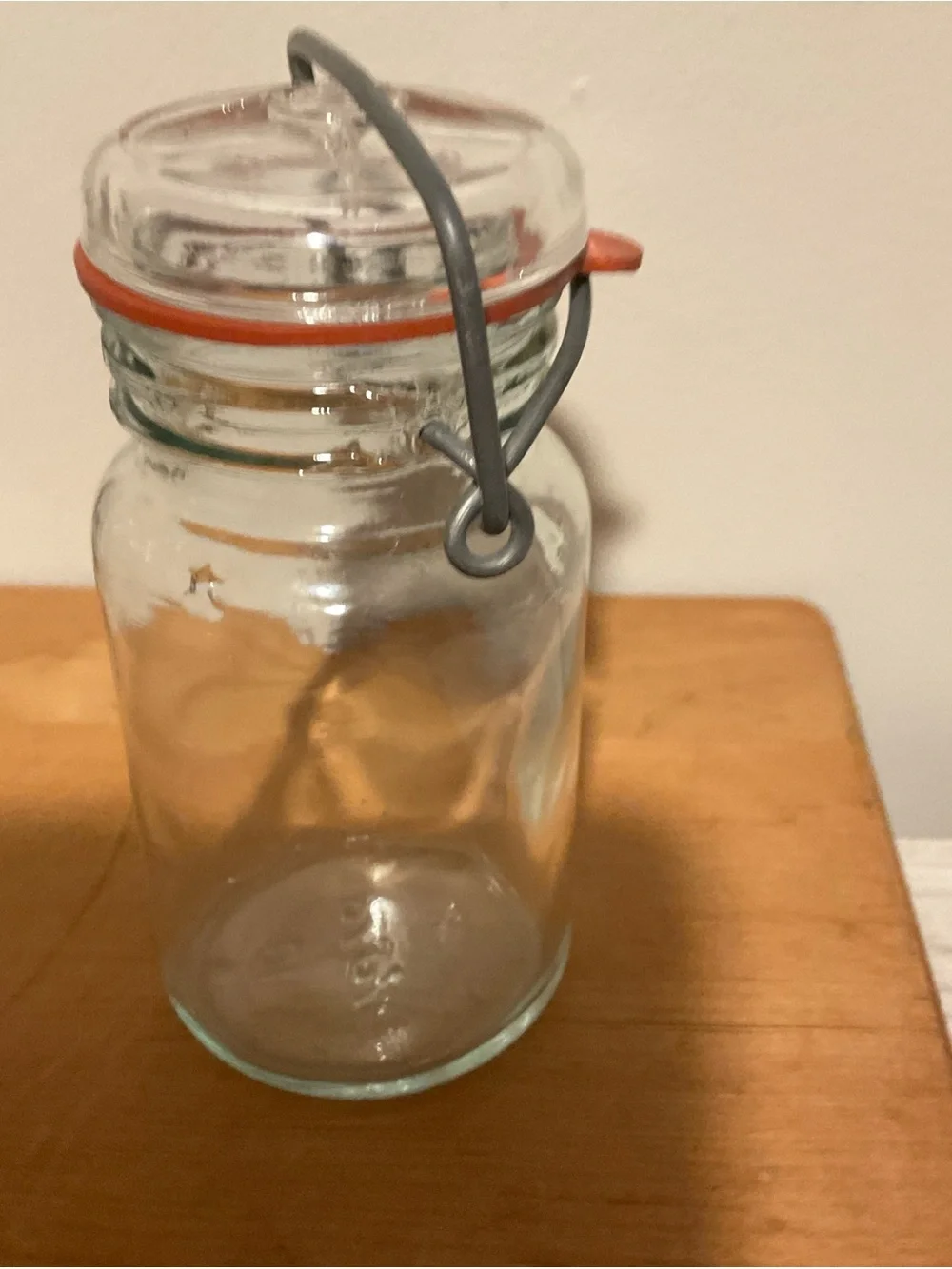 Vintage Clear Glass Apothecary Jar with Lid - Embossed Planters Logo